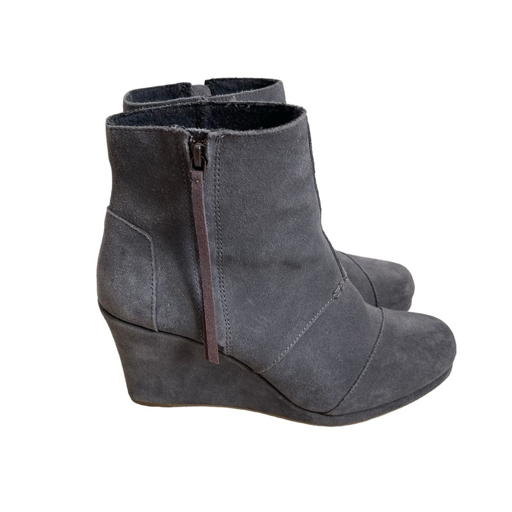 Toms Women’s Desert Wedge Suede Ankle Booties Size 10 Gray
